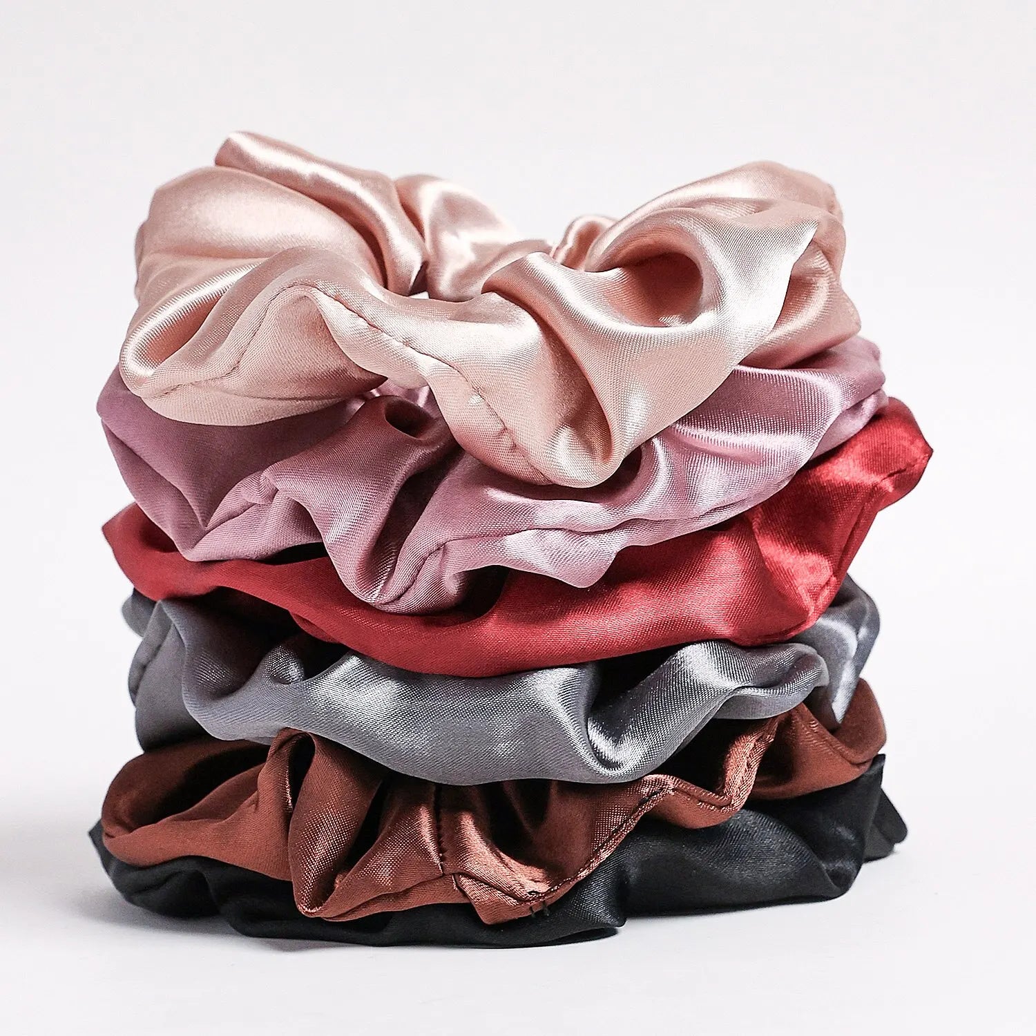 SilkCloud™ 6-Piece Satin Scrunchie Set