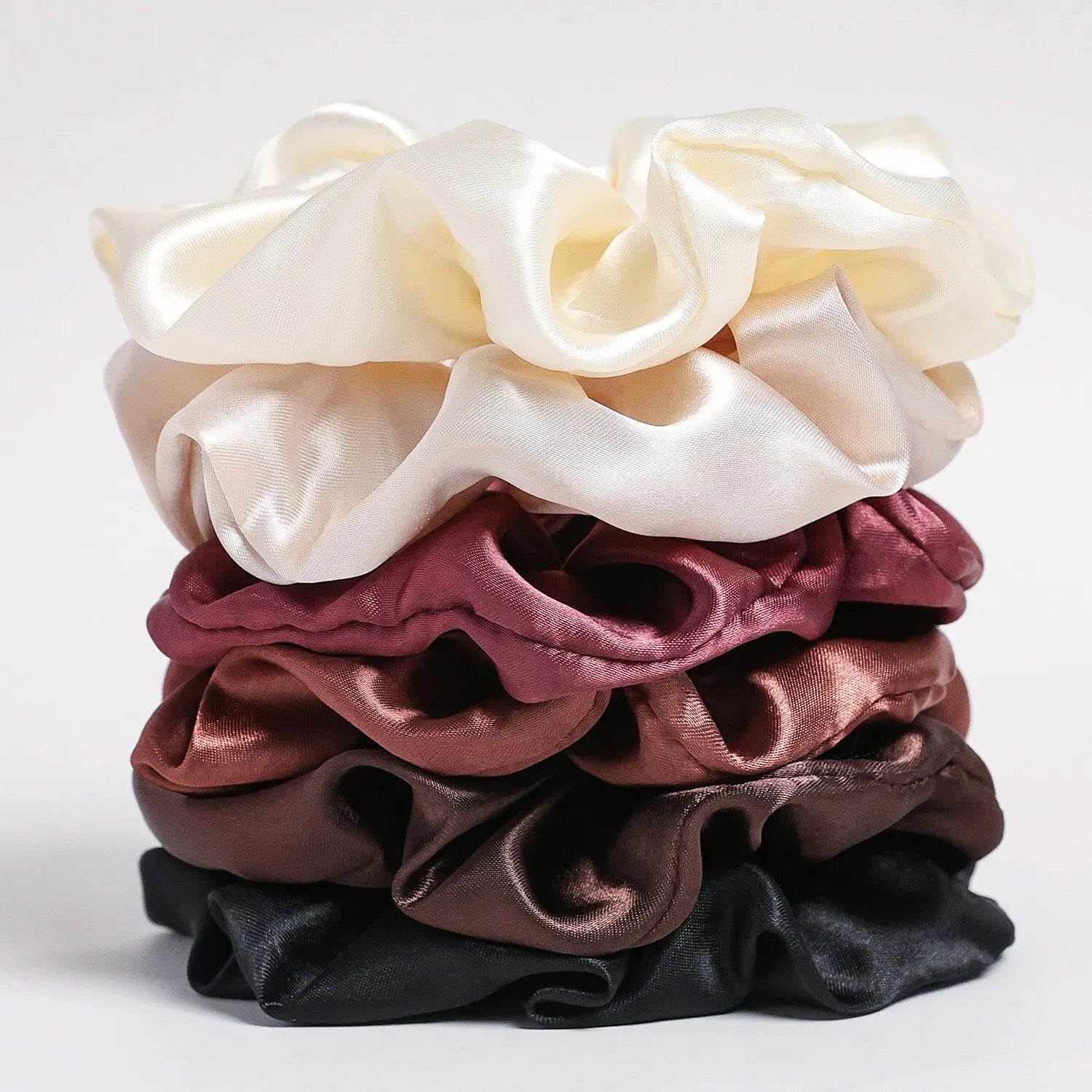 SilkCloud™ 6-Piece Satin Scrunchie Set