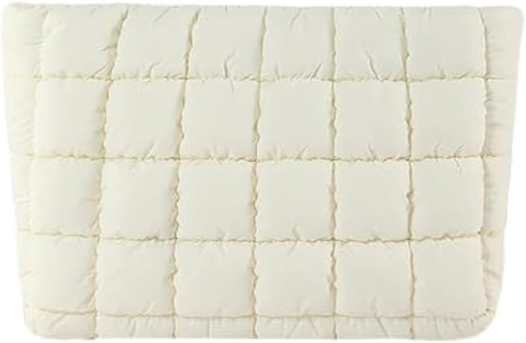 Puffy Quilted Makeup Bag for Women, Cosmetic Bag, Travel Toiletry Organizer Pouch Clutch (Black)