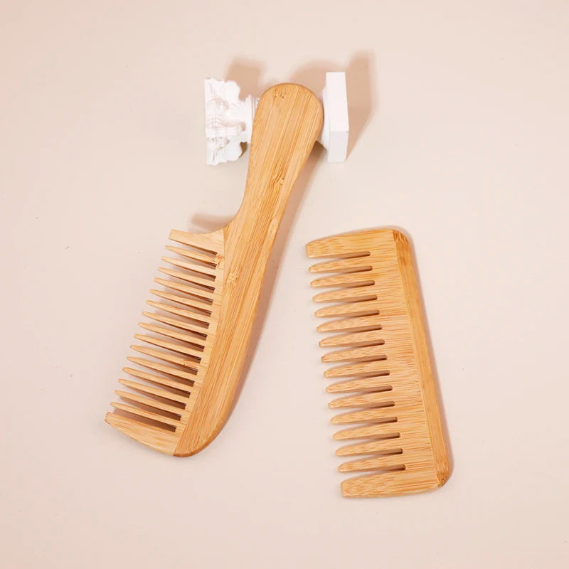 EcoLuxe™ 2-Piece Bamboo Hair Comb Set